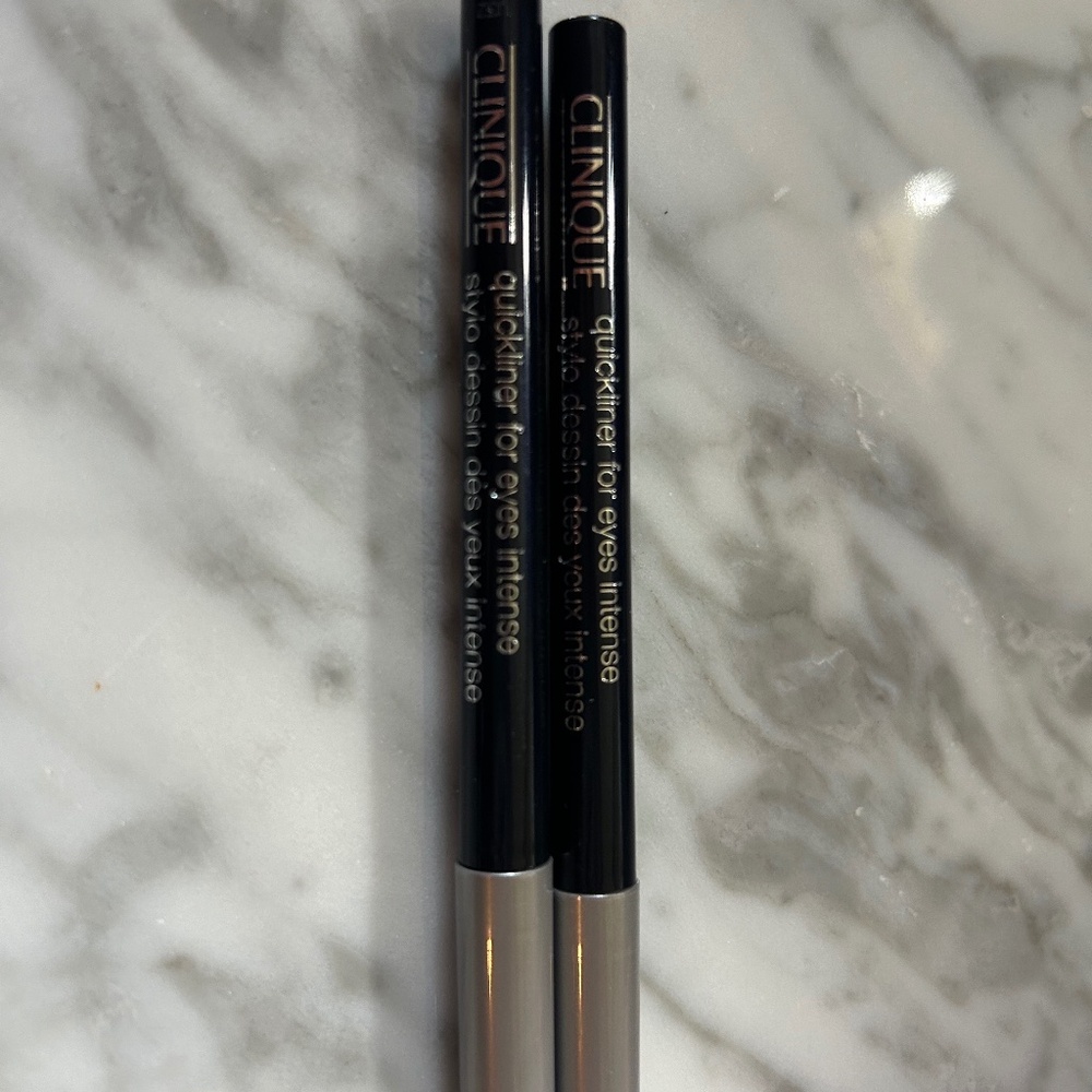 NEW Lot of 2 Clinique Quickliner for Eyes Intense 01 Intense Black Eyeliner Line